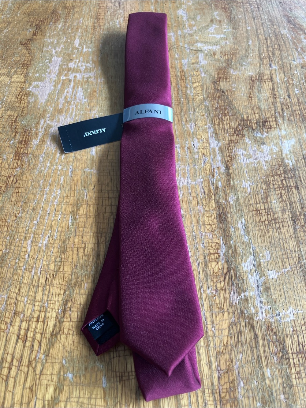 Alfani Men's Burgundy Tie